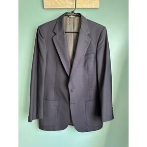Burberry X B. Altman Vintage Wool Navy Blue Men's Tailored Suit Jacket Blazer